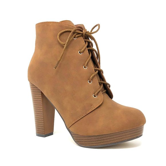 Cognac Nubuck Suede Ankle Boots - Picture 4 of 7